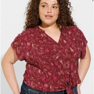 Torrid SZ 00 NEW Disney Villains Maleficent Challis Button-Up Dolman Top